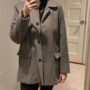 SIZE M: WOOL GREY CAPE COAT